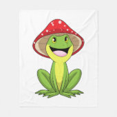 Kikker met paddenstoel fleece deken (Voorkant)