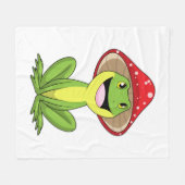 Kikker met paddenstoel fleece deken (Voorkant (Horizontaal))