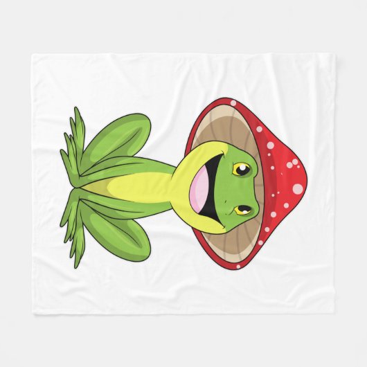 Kikker met paddenstoel fleece deken (Voorkant (Horizontaal))