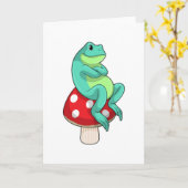 Kikker met Paddenstoel Kaart (Gele Bloem)