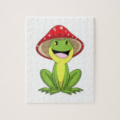 Kikker met paddenstoel legpuzzel (Verticaal)