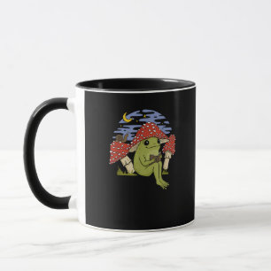 Kikker Met Paddenstoelen Hoed - Cottagecore Goblin Mok