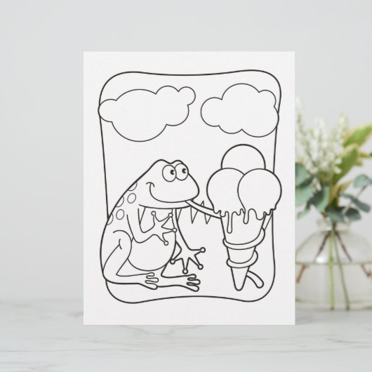 Kikker met pagina Icecream Coloring Book (Staand voorkant)
