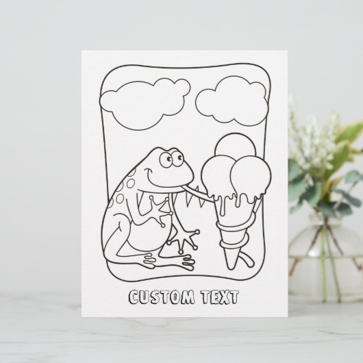 Kikker met pagina Icecream Coloring Book (Staand voorkant)