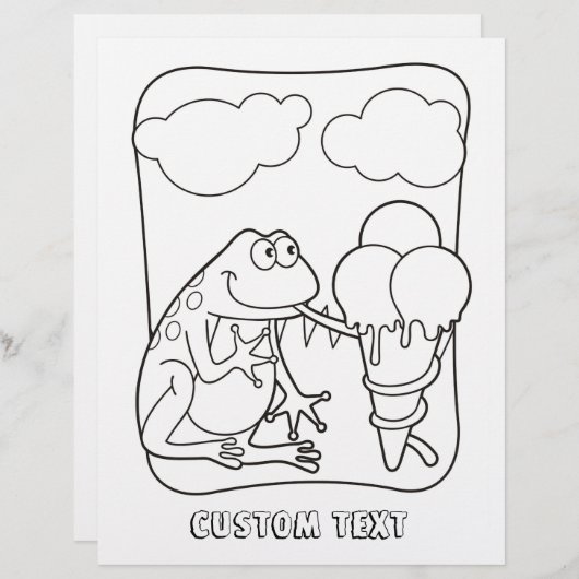 Kikker met pagina Icecream Coloring Book (Voorkant / Achterkant)