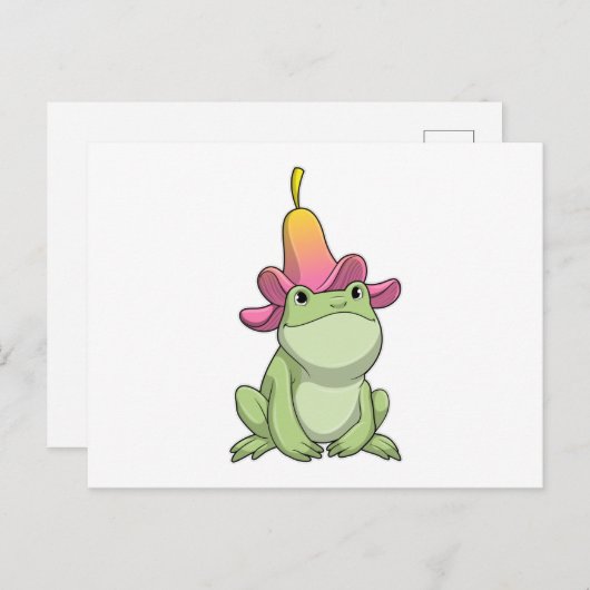 Kikker met Plumeria Briefkaart (Voorkant / Achterkant)