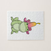 Kikker met Plumeria Legpuzzel (Horizontaal)