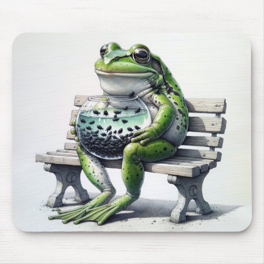 Kikker met polywogs in Fishbowl Muismat (Voorkant)