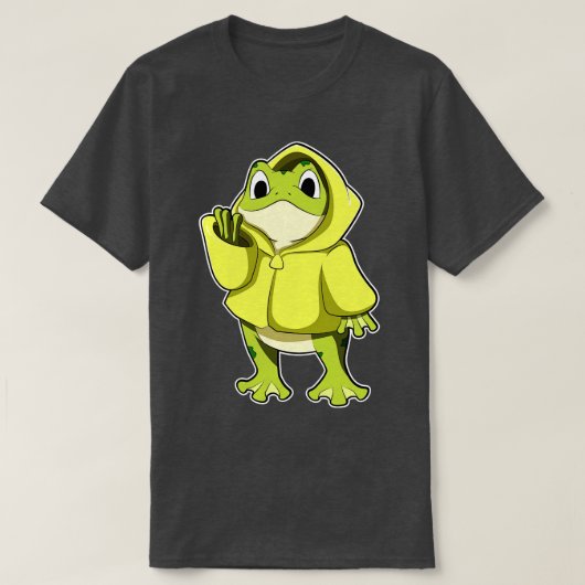 Kikker met regenjas t-shirt (Design voorkant)