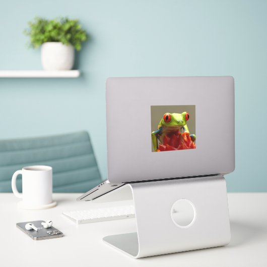 Kikker met rode ogen in Costa Rica Sticker (Laptop op bureau)