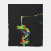 Kikker met rode, verven bomen fleece deken (Voorkant)