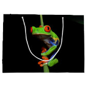 Kikker met rode, verven bomen groot cadeauzakje (Achterkant)