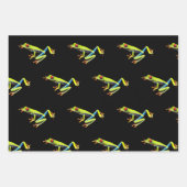 Kikker met rode, verven bomen inpakpapier vel (Voorkant 3)