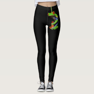 Kikker met rode, verven bomen leggings