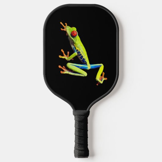 Kikker met rode, verven bomen pickleball paddle (Voorkant)