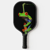Kikker met rode, verven bomen pickleball paddle (Achterkant)