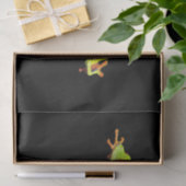 Kikker met rode, verven bomen tissuepapier (Geschenk)