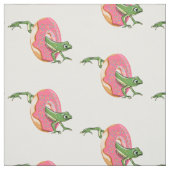 Kikker met roze ijsdonut stof (Swatch)