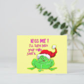 Kikker met Santa hat Funny gezegde Feestdagenkaart (Staand voorkant)