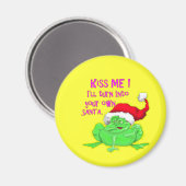 Kikker met Santa hat Funny gezegde Magneet (Voorkant / Achterkant)
