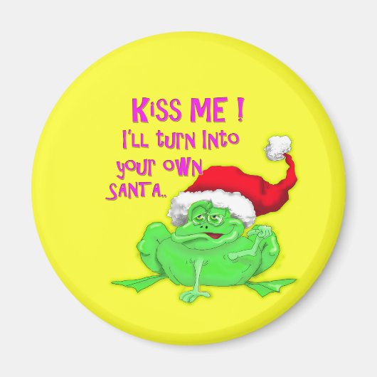 Kikker met Santa hat Funny gezegde Magneet (Voorkant)