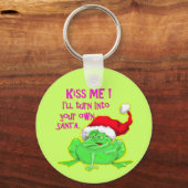 Kikker met Santa hat Funny gezegde Sleutelhanger (Voorkant)