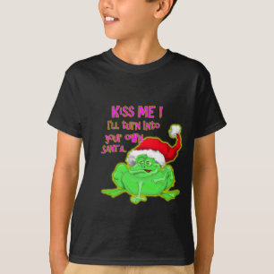 Kikker met Santa hat Funny gezegde T-shirt