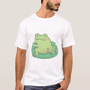 Kikker met Schattigee kont rustend op Lily Pad T-shirt