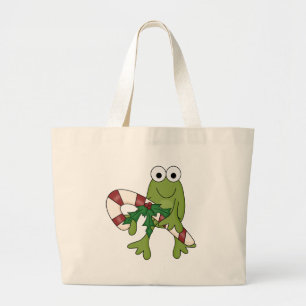 Kikker met snoepsuikerriet, T-shirts en cadeaus Grote Tote Bag