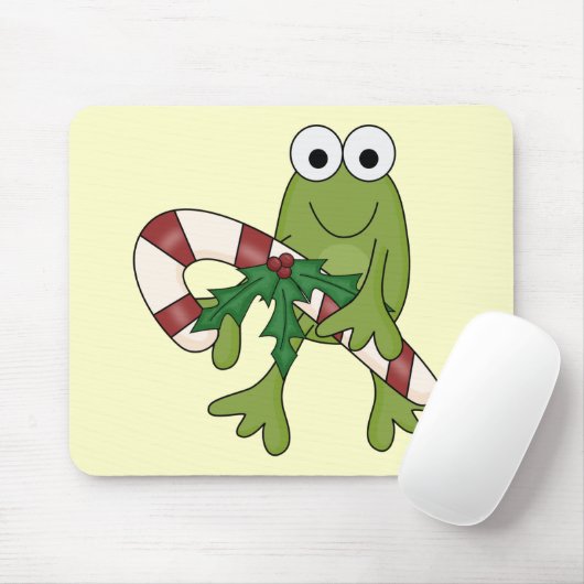 Kikker met snoepsuikerriet, T-shirts en cadeaus Muismat (Met muis)