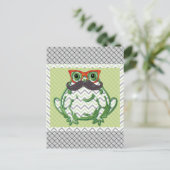 Kikker met snor en visbril van Artgeïnspireerd Briefkaart (Staand voorkant)