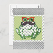 Kikker met snor en visbril van Artgeïnspireerd Briefkaart (Voorkant / Achterkant)