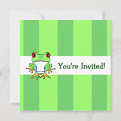 Kikker met staafboom, met "Stripes Birthday" uitge Kaart (Achterkant)