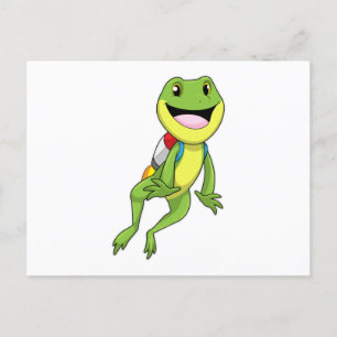 Kikker met straalrugzak briefkaart