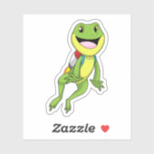 Kikker met straalrugzak sticker (Vel)
