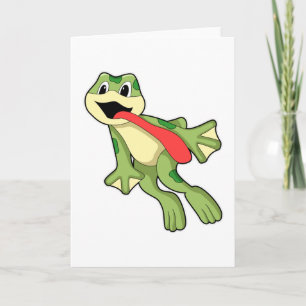 Kikker met uitgestoken tong kaart