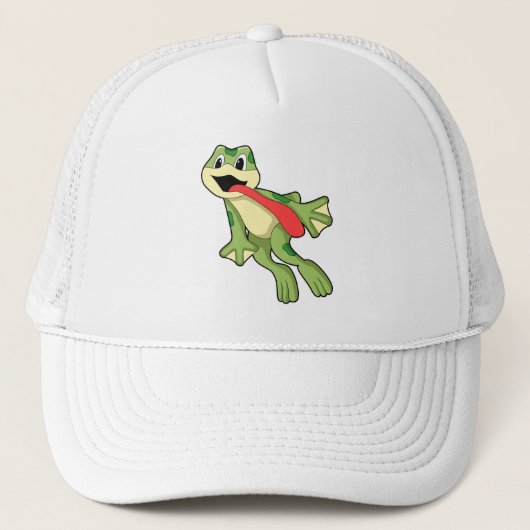 Kikker met uitgestoken tong trucker pet (Voorkant)