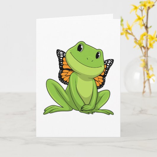 Kikker met vlinder kaart (Gele Bloem)