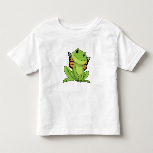 Kikker met vlinder kinder shirts (Voorkant)