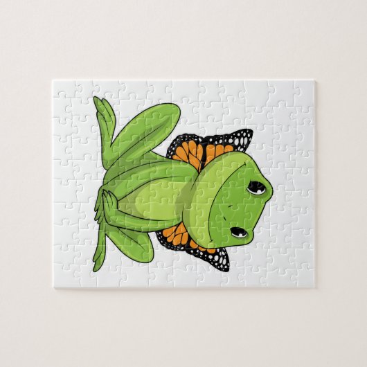 Kikker met vlinder legpuzzel (Horizontaal)