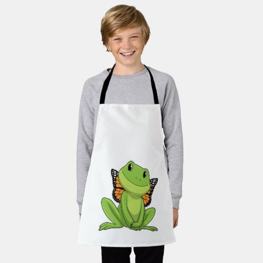 Kikker met vlinder schort (Gedragen)