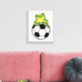 Kikker met Voetbal Canvas Afdruk (Insitu (Woonkamer))
