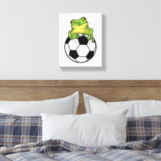 Kikker met Voetbal Canvas Afdruk (Insitu (Slaapkamer))