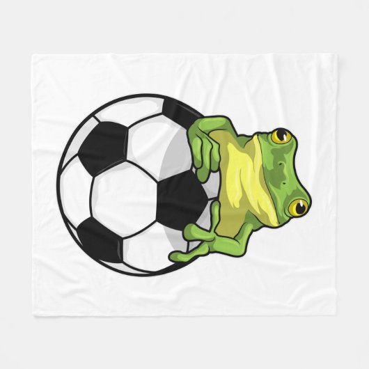 Kikker met Voetbal Fleece Deken (Voorkant (Horizontaal))