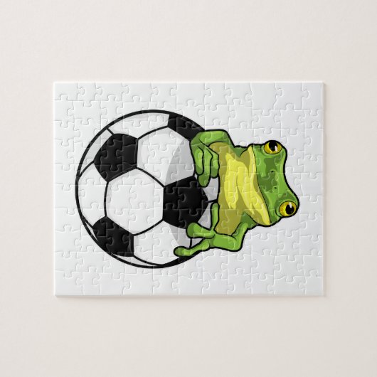 Kikker met Voetbal Legpuzzel (Horizontaal)