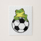 Kikker met Voetbal Legpuzzel (Verticaal)