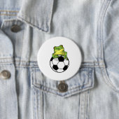 Kikker met Voetbal Ronde Button 7,6 Cm (In situ)