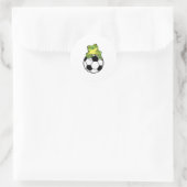 Kikker met Voetbal Ronde Sticker (Tas)