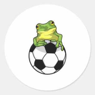 Kikker met Voetbal Ronde Sticker