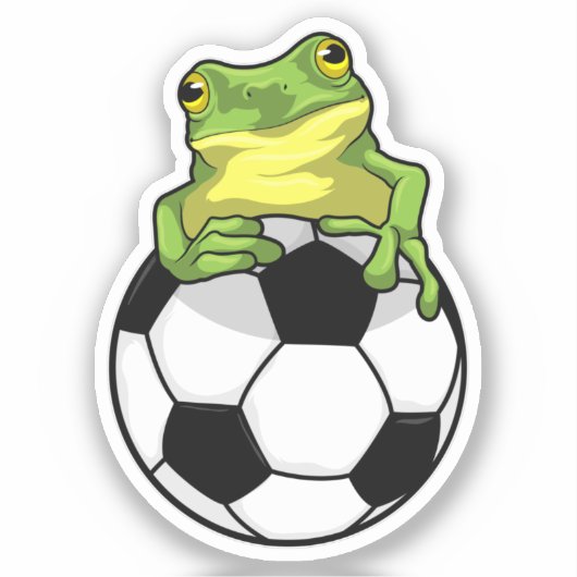 Kikker met Voetbal Sticker (Voorkant)